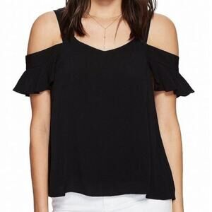 Sanctuary Annie Cold Shoulder Blouse black size XS